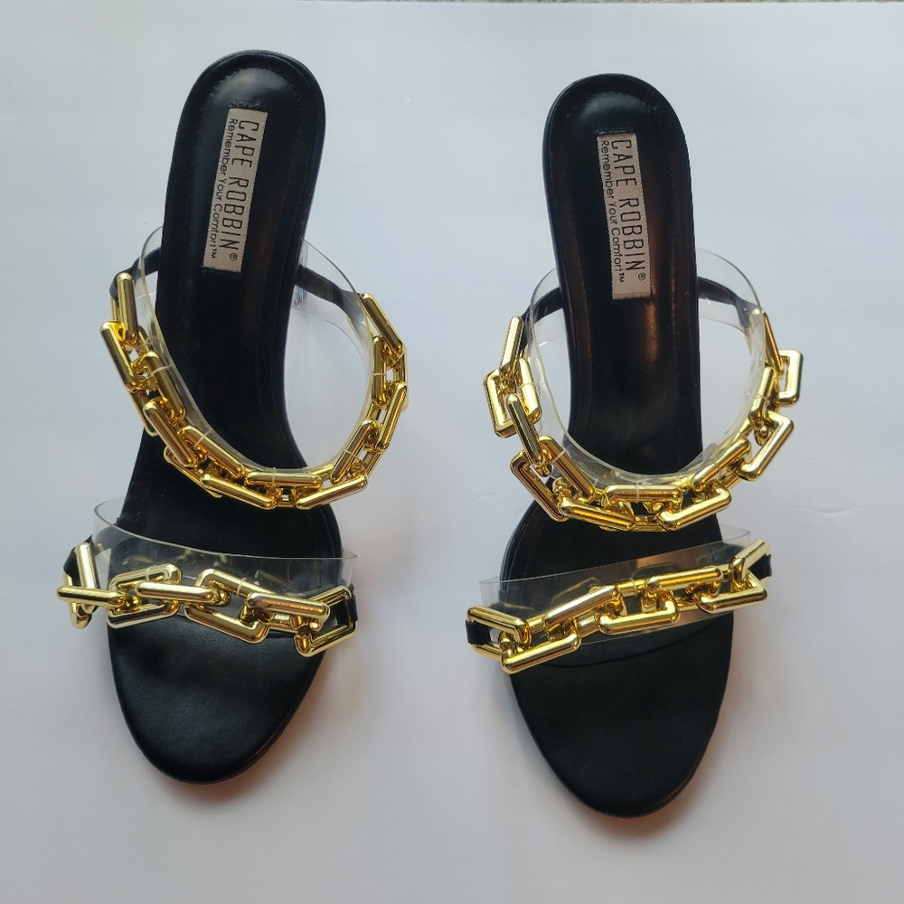 Cape Robbin Size 11 Gold Embelished Stiletto Sandals